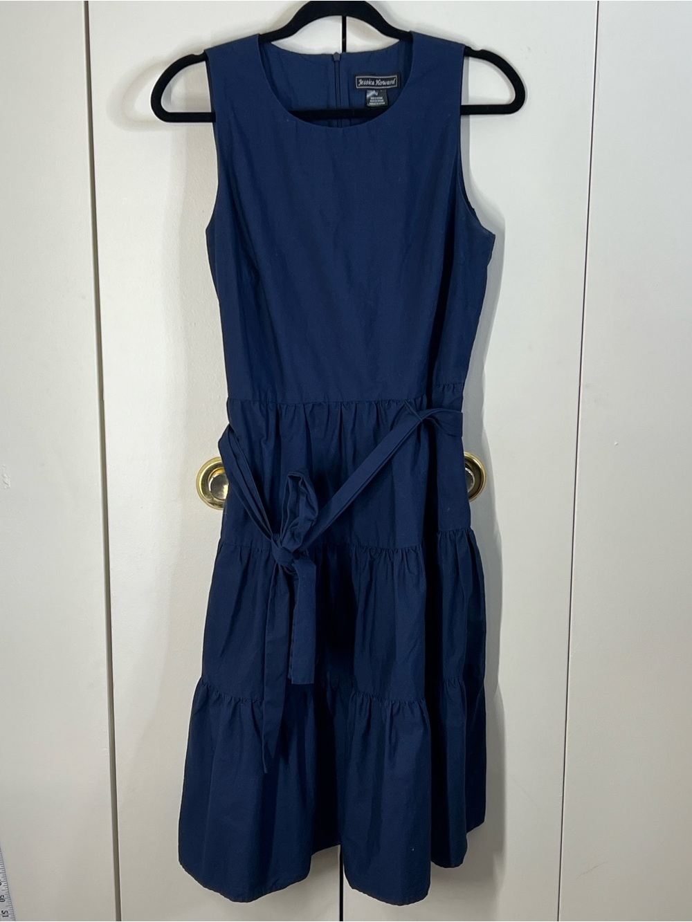 JESSICA HOWARD Women’s Navy size 12 Sleeveless Tiered Ruffle Skirt